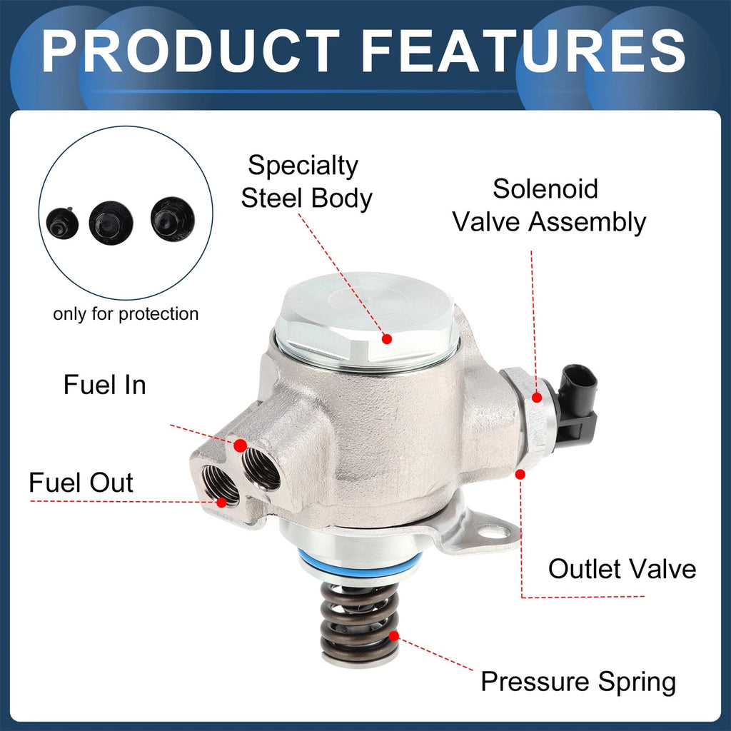 High Pressure Fuel Pump for Audi A4 A6 Q5 3.2L (2005–2012) No. 06E127025AC