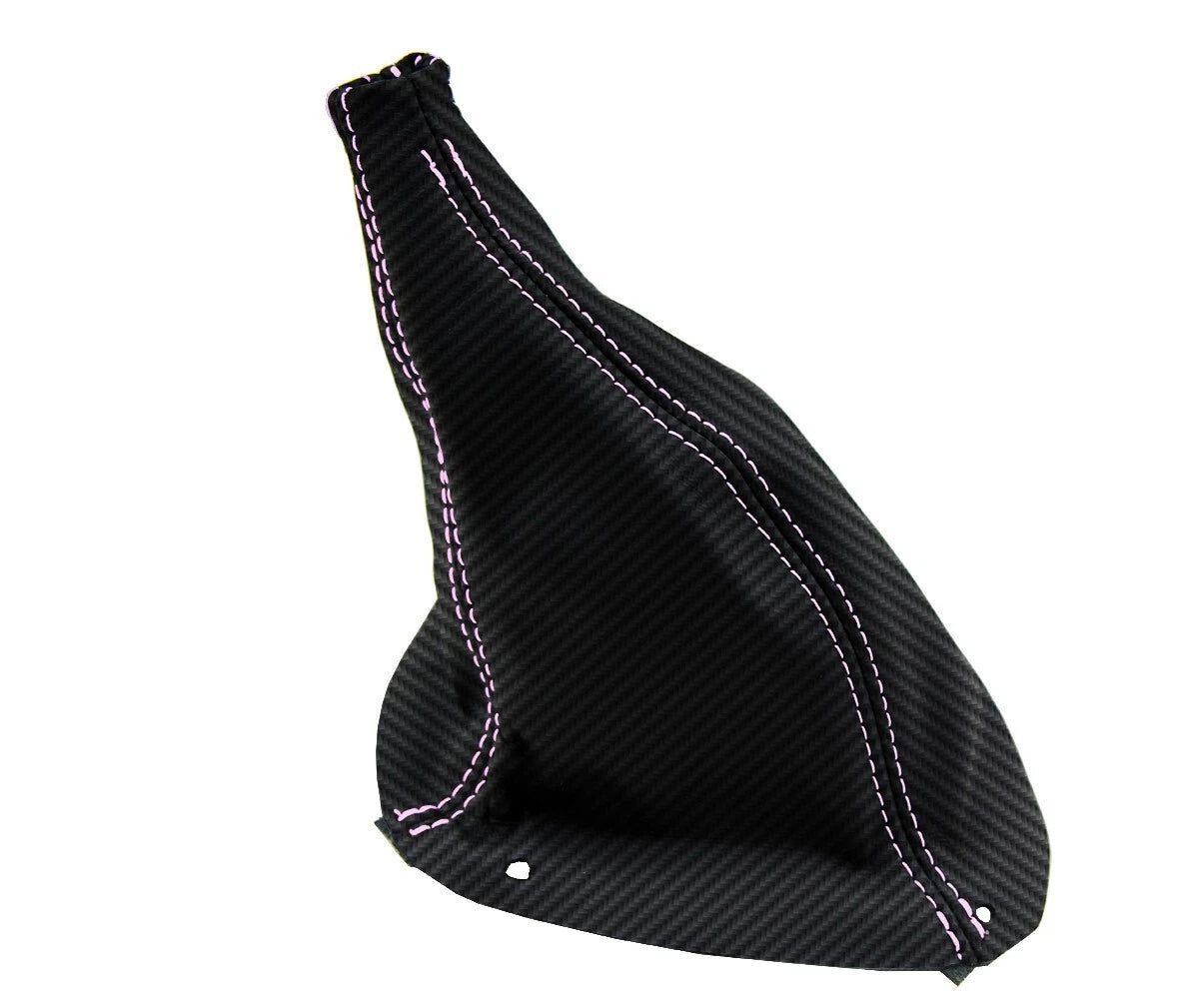 Carbon Fiber Manual Shift Boot Cover for Ford Mustang (1987–1993) Pink Stitch