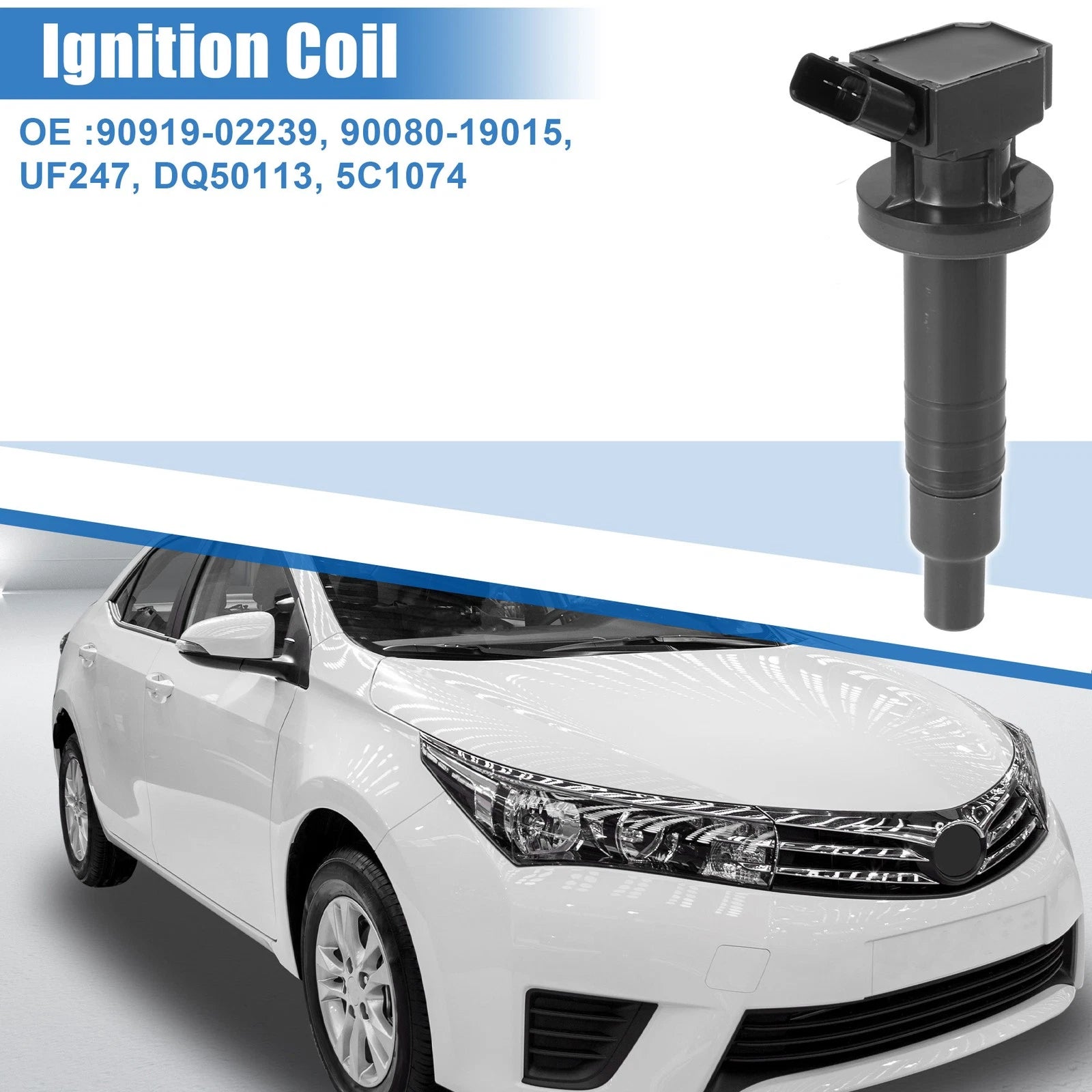 Set of 4 Ignition Coils for Toyota Corolla (90919-02239, 90080-19015, UF247)