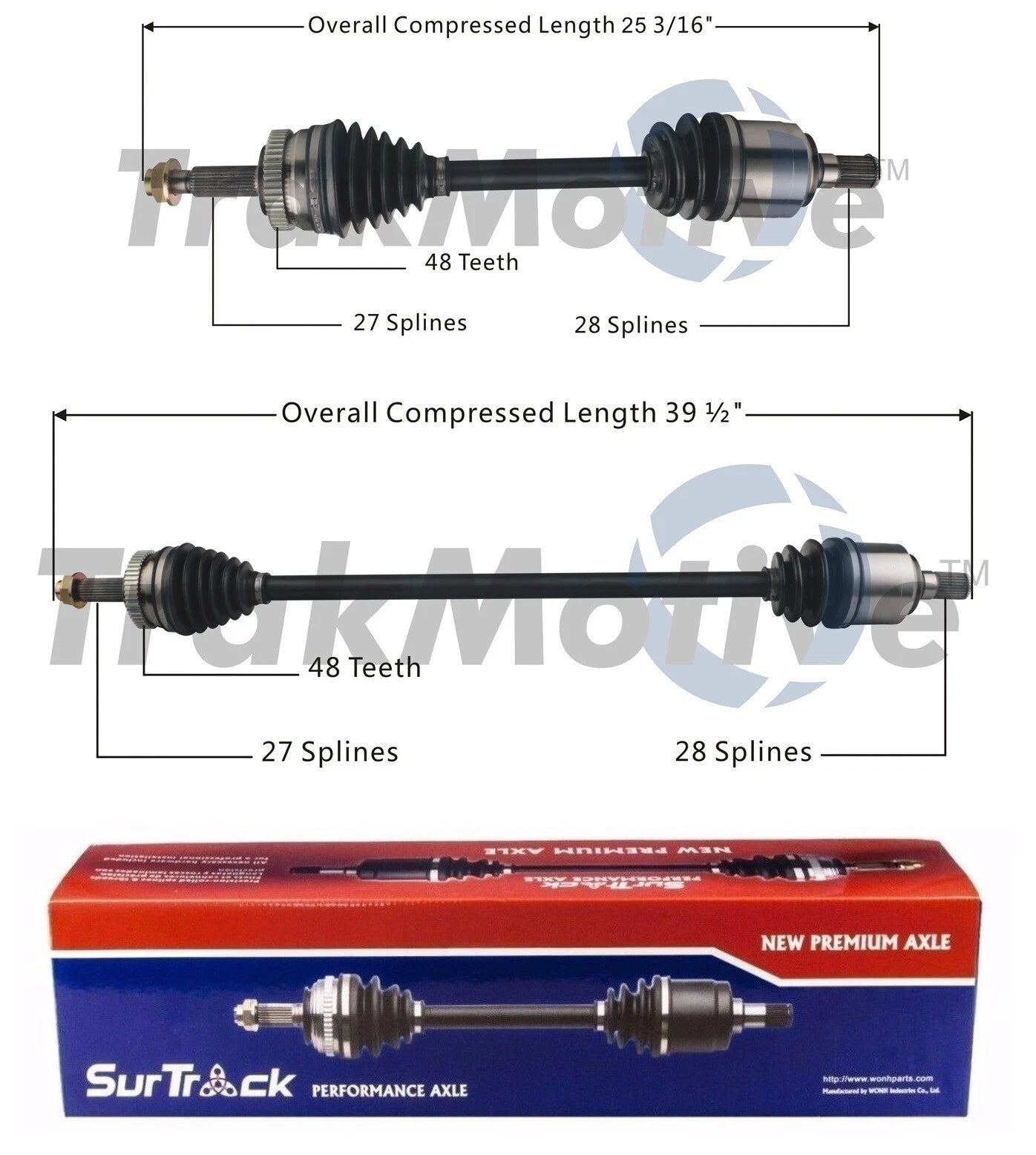Set of 2 Front CV Axle Shafts for Kia Optima, Hyundai Sonata Hybrid (2011–2019)