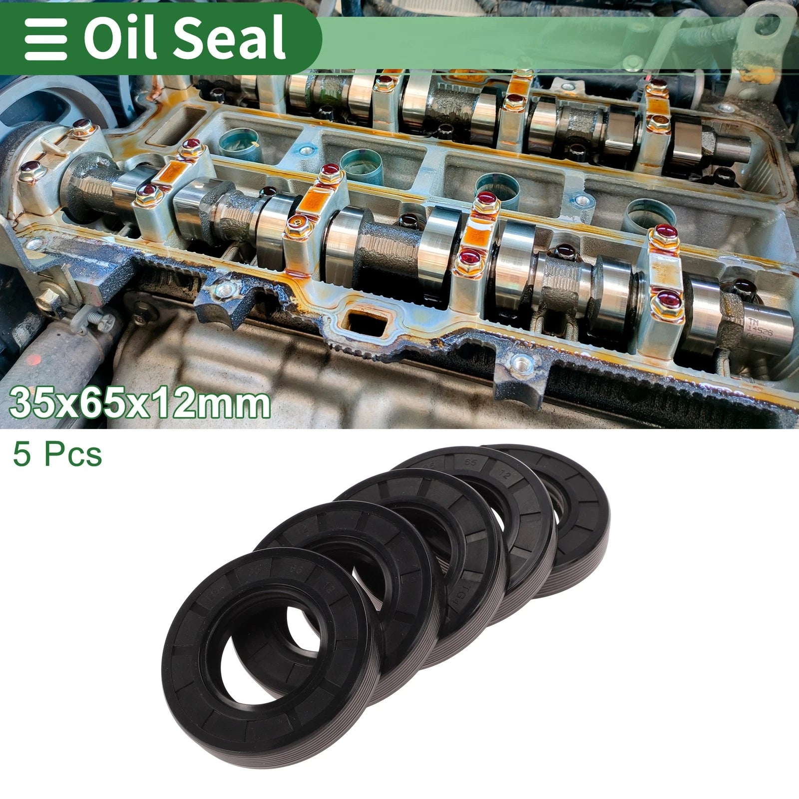 Set of 5 Oil Seals NBR Rubber 35x65x12mm for Automotive Applications