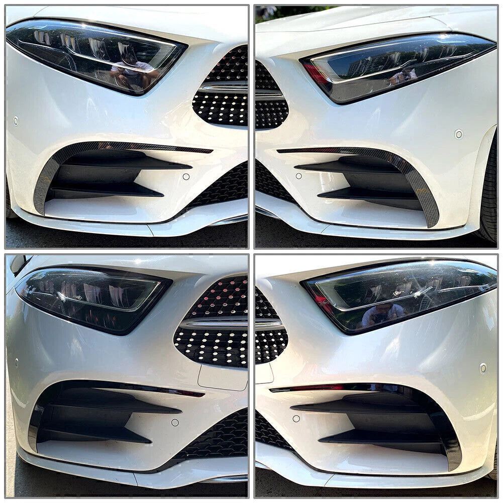 2X ABS Plastic Front Bumper Lip Splitter Spoiler for CLS-Class C257 (2018–Up)