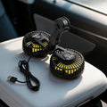 Dual Head USB Car Fan for Rear Seat Comfort (360° Rotation)