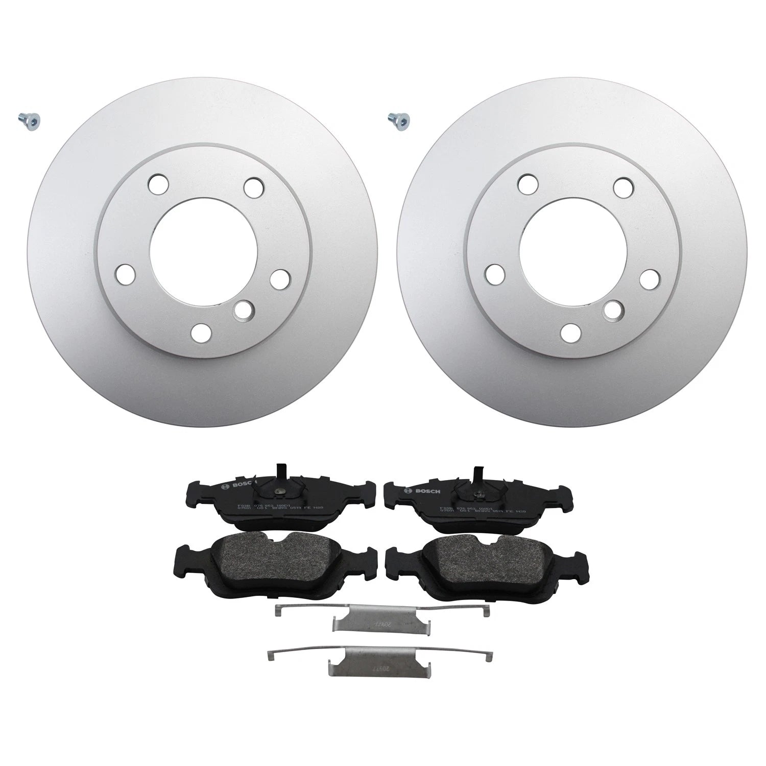 Hella Front Rotor & Bosch QuietCast Disc Brake Pad Kit for BMW E36 318is 328i (1992–1999)