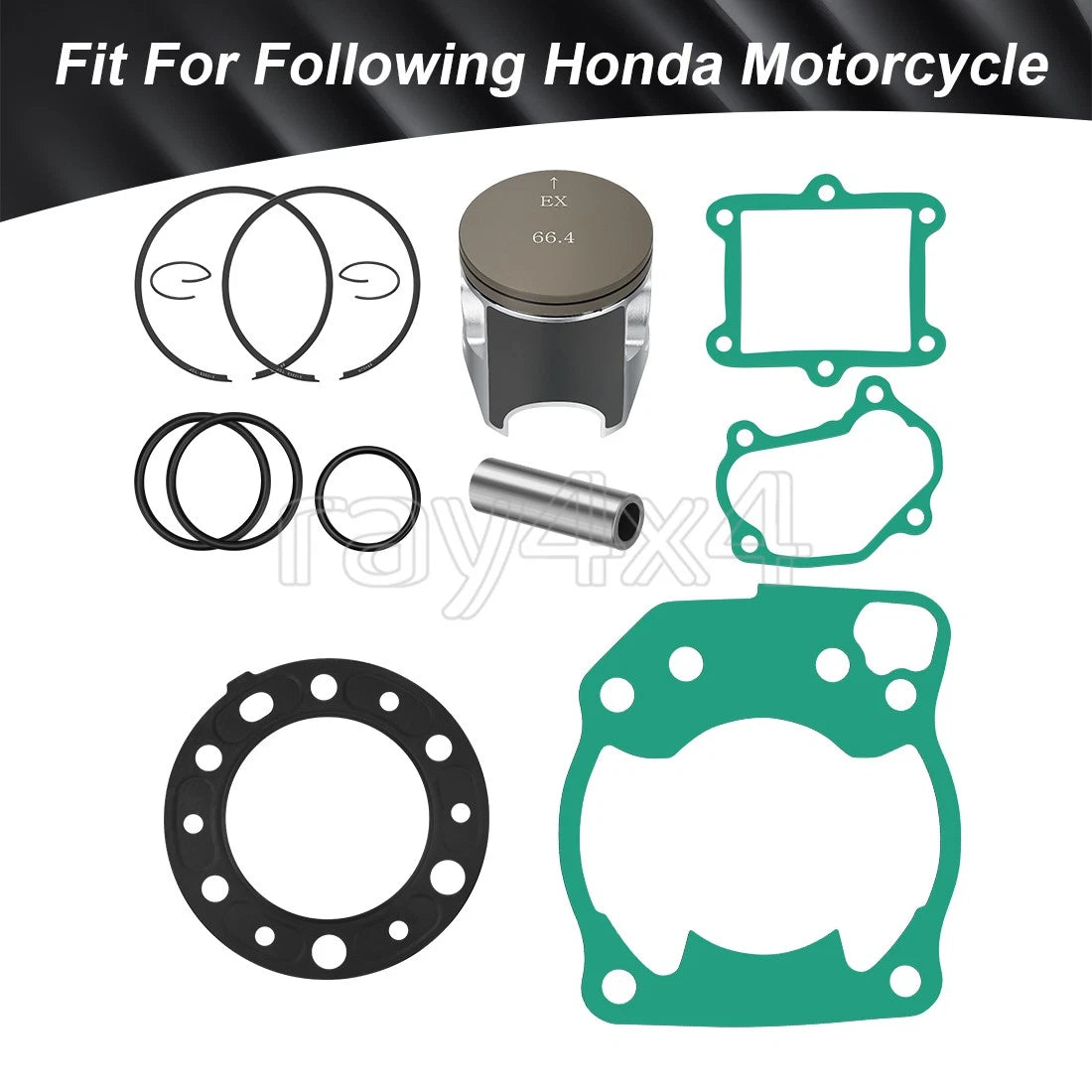 Top End Gasket & Piston Kit STD 66.4mm for Honda CR250R (1992–1996)