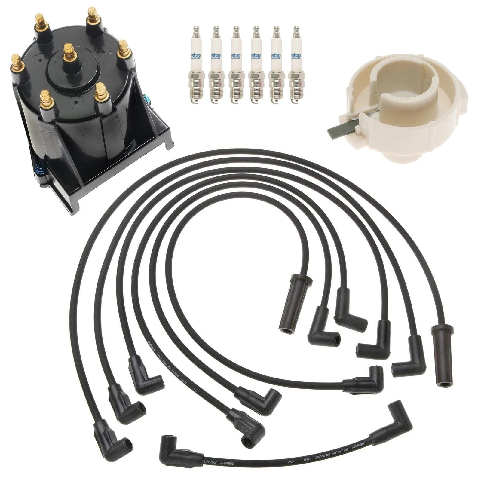 ACDelco Ignition Kit for Chevy GMC 4.3 V6 (1996–2002) - Rotor, Cap, Wires, Plugs