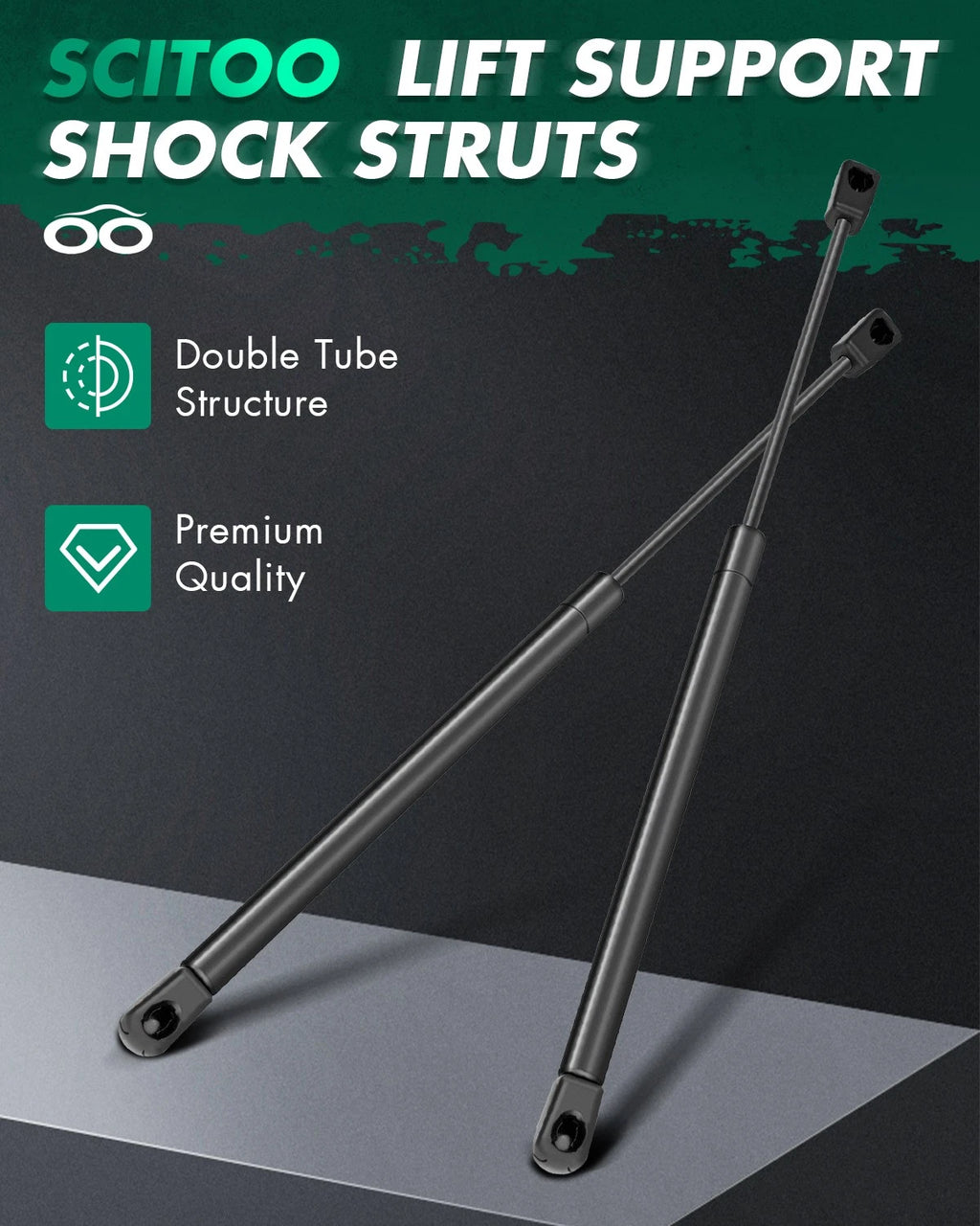 2X Lift Supports Shock Struts for Truck Camper Top Rear Window (C16-08941)