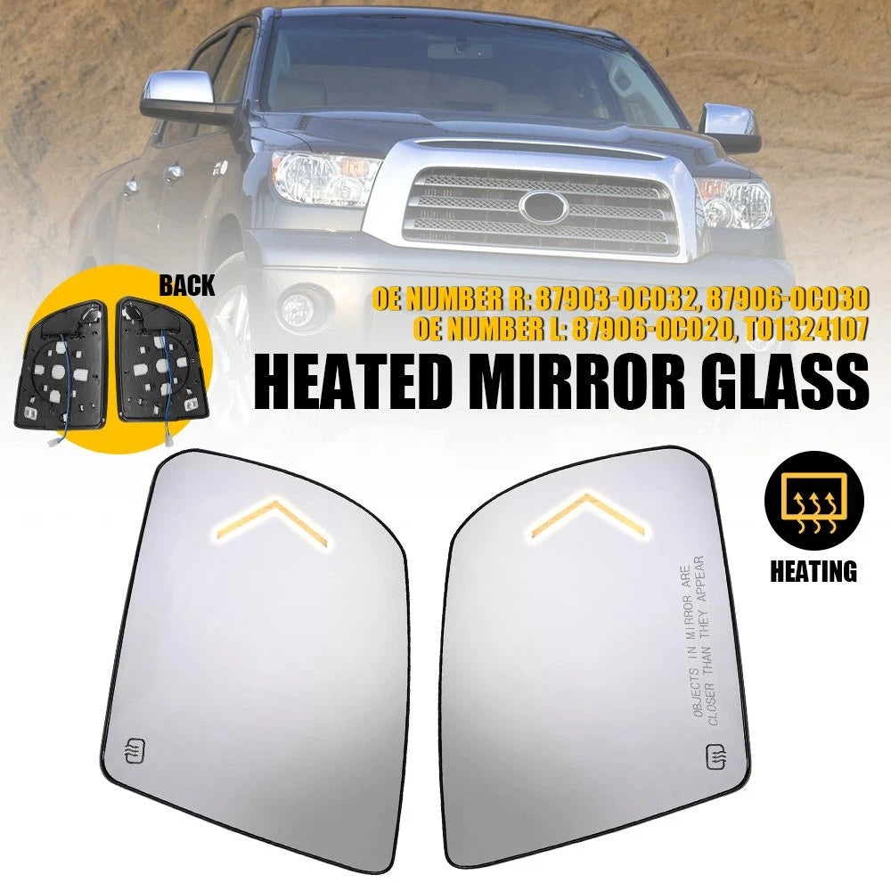 Heated Mirror Glass Set for Toyota Tundra (2007–2020) / Sequoia (2008–2017)