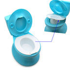 Toddler Potty Training Toilet for Kids with Flushing Sound (Blue)