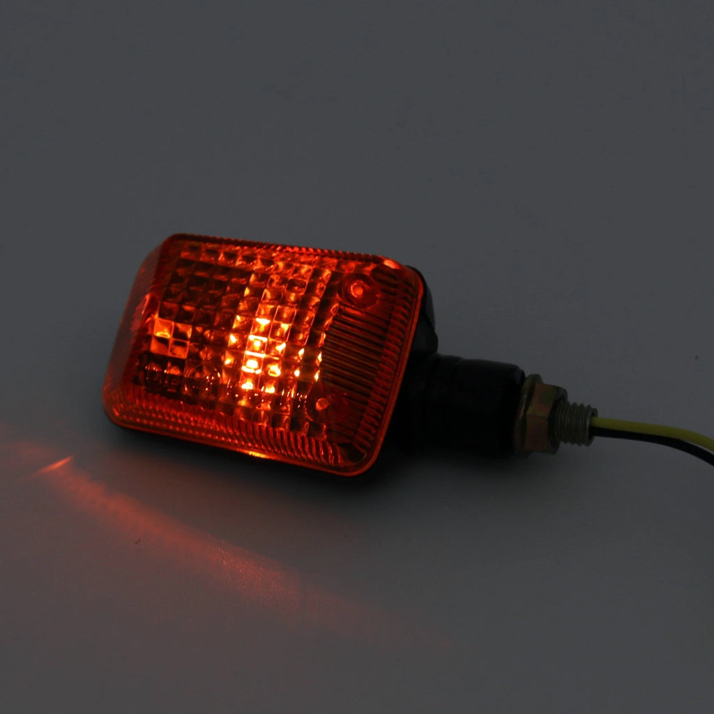 2X Universal Motorcycle Turn Signal Light Lamp Blinkers Amber Lens