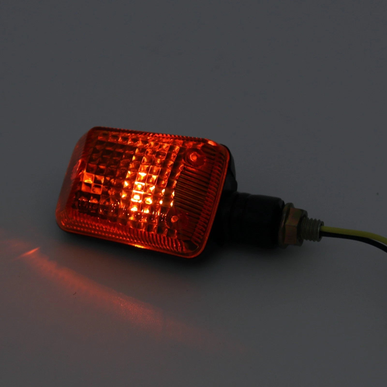 2X Universal Motorcycle Turn Signal Light Lamp Blinkers Amber Lens