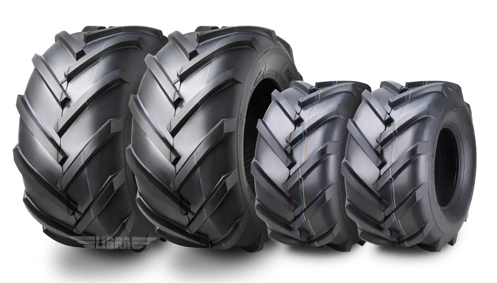 Set of 2 WANDA 18X8.5-8 & 23X10.5-12 Lug Tires for Lawn Mower (4 Ply)
