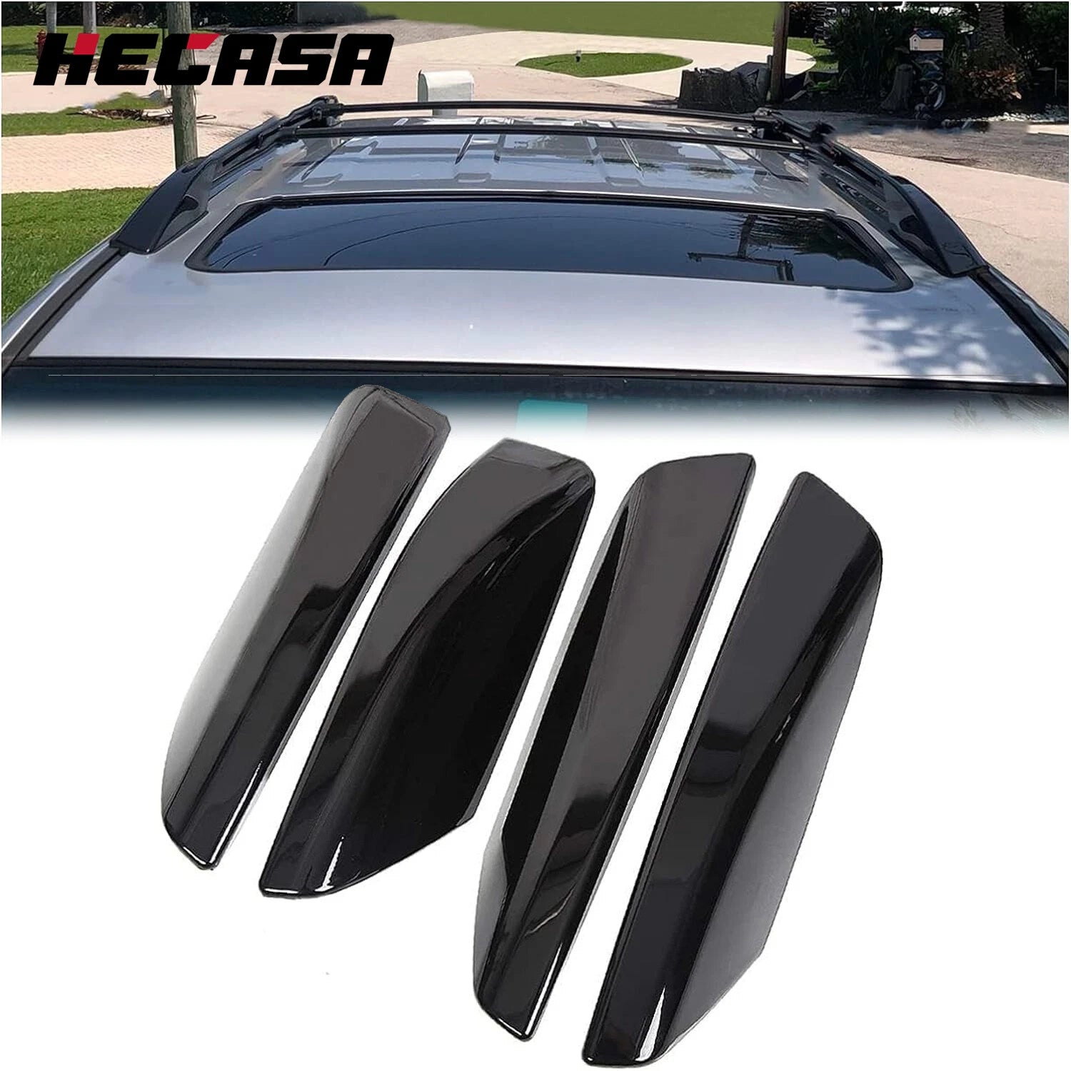 Set of 4 Roof Rack Bar Rail End Cover Caps for Toyota 4Runner (2003–2009)
