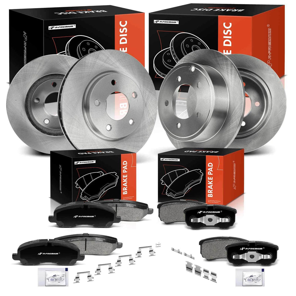 Front & Rear Disc Brake Rotors & Ceramic Pads for Mitsubishi Lancer (2008–2016)