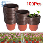 Set of 100 Plastic Plant Flower Pots for Nursery Seedlings