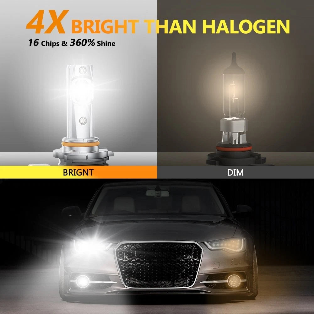 2X 9006 HB4 LED Headlight Bulbs for Low Beam Conversion Kit (6500K)