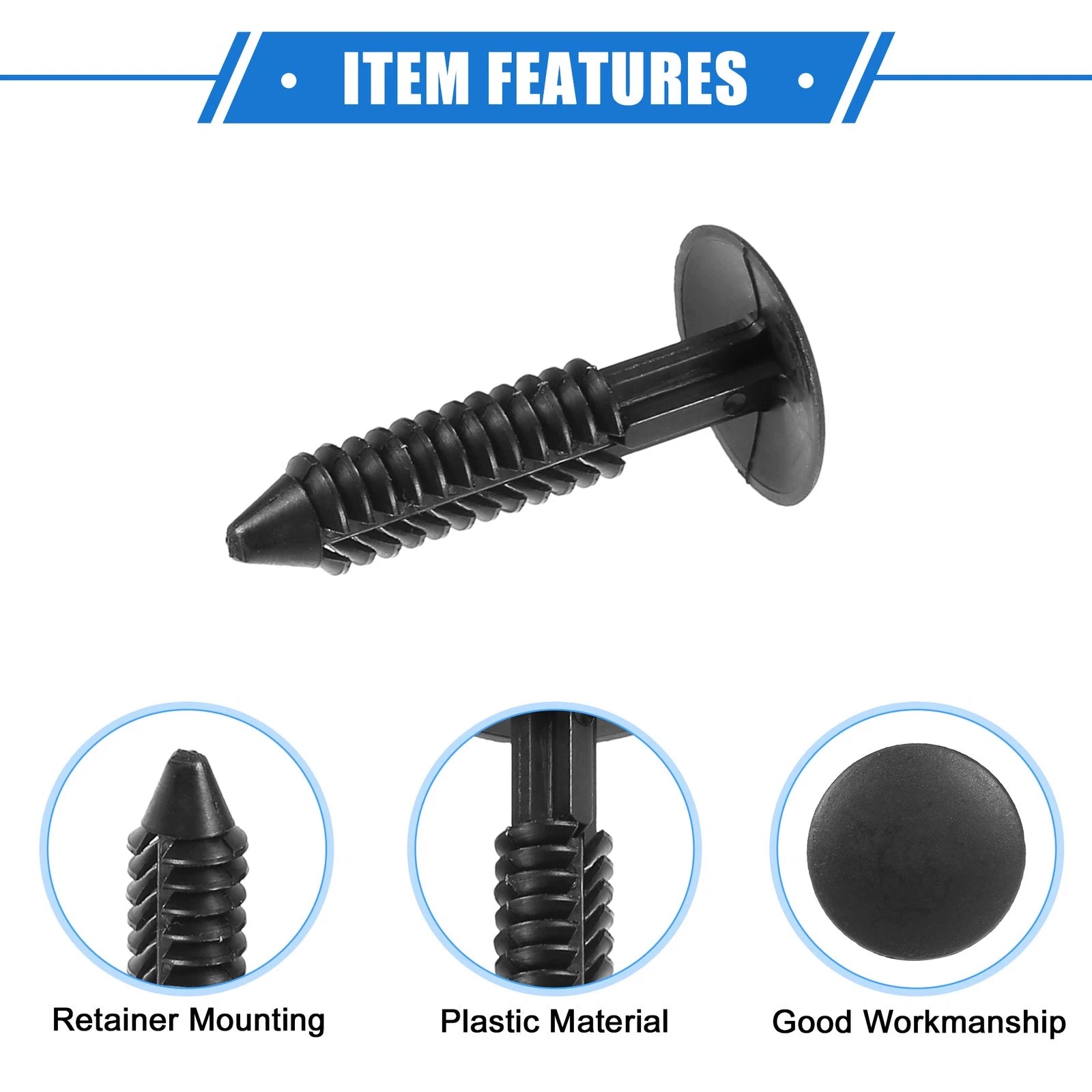 10Pcs Canopy Seal Buckle Clips for Ford Mustang (2005–2006) Black