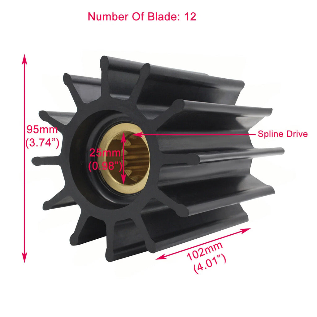 Flexible Impeller for Cummins (4019403, 4933743) Sherwood (18000K) Johnson (09-705B)