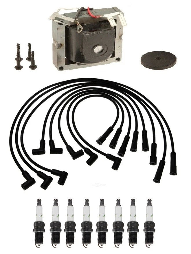 Ignition Wires & Spark Plugs Kit for Buick Caddy Chevy 5.0L (1 Coil, 8 Plugs)