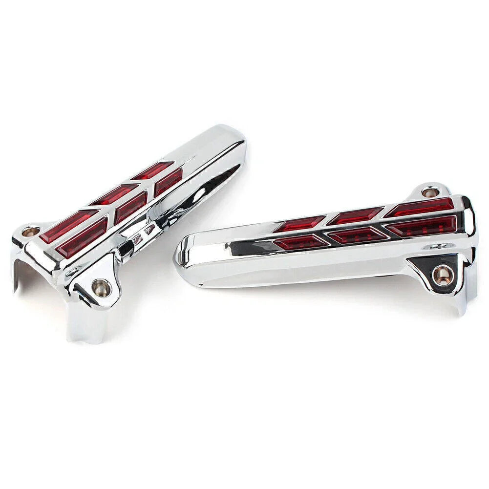 Red LED Front Lower Fork Leg Covers for Harley FLHR FLHTK FLHX (2014-2020)