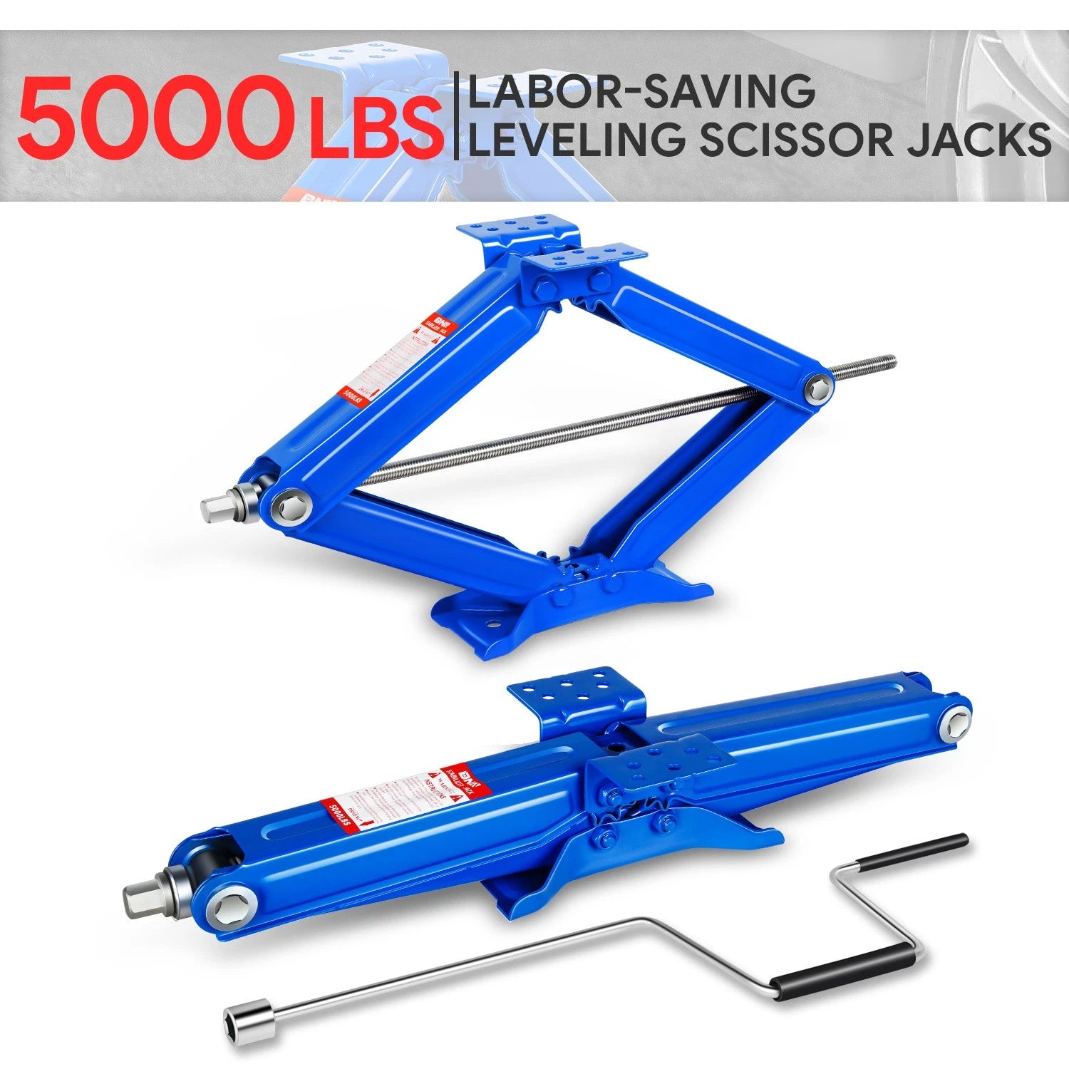 2X 2.5 Ton 24" Stabilizer Leveling Scissor Jacks for RV Camper