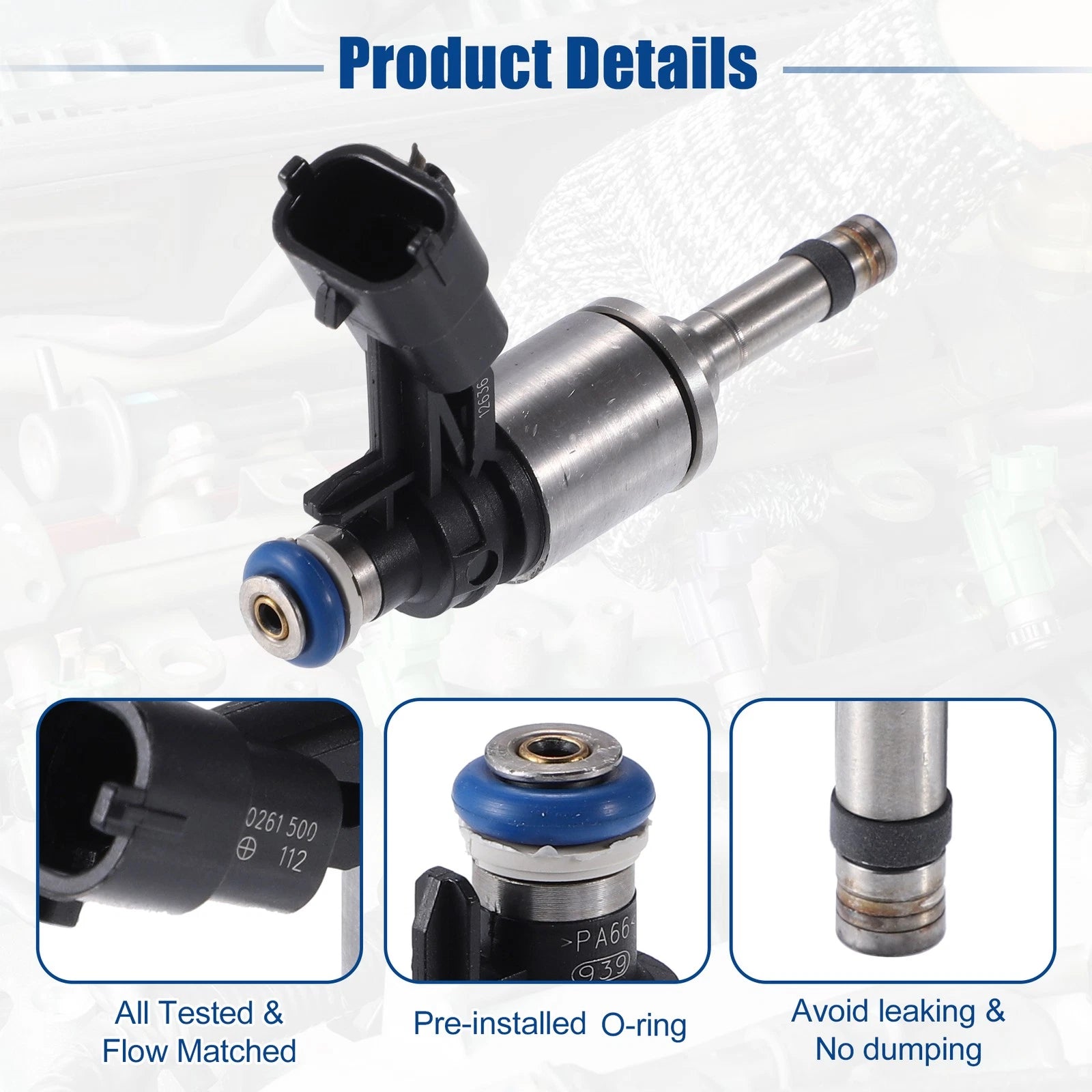 Set of 4 Fuel Injector Nozzles 12636111 for Buick Regal 2.0L (2011–2013)