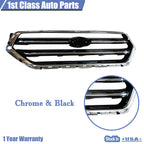 Glossy Black & Chrome Front Upper Grille for Ford Escape (2017–2019)