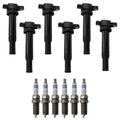 Set of 6 Ignition Coils & Spark Plugs for Optima Santa Fe (2001–2006)