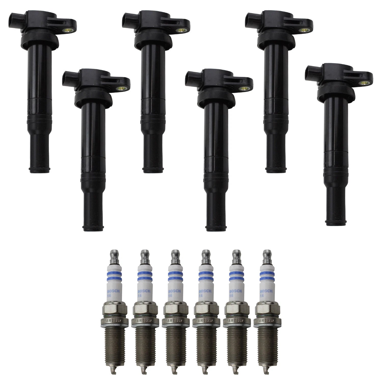 Set of 6 Ignition Coils & Spark Plugs for Optima Santa Fe (2001–2006)