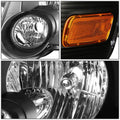 Pair of Black/Amber Signal Headlight Lamps for Ford Expedition (2006–2010)