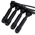 Set of 4 Spark Plugs +4 Ignition Wires for Hyundai Elantra Tiburon Kia Spectra Soul (L4 2L)