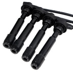 Set of 4 Spark Plugs +4 Ignition Wires for Hyundai Elantra Tiburon Kia Spectra Soul (L4 2L)