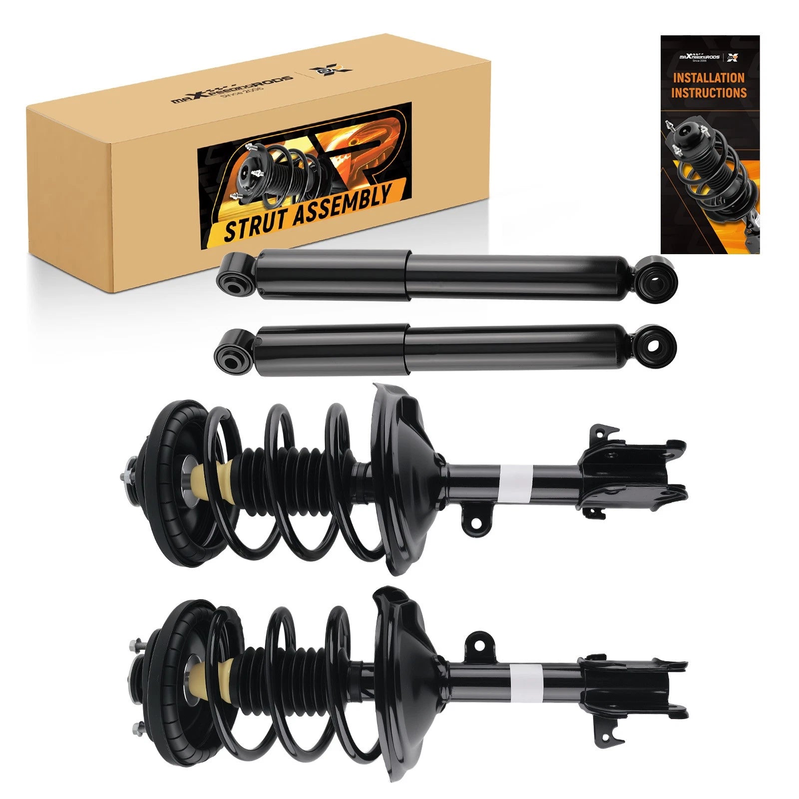 Front Complete Struts w/ Springs & Rear Shocks for Acura MDX (2003–2006) 172229