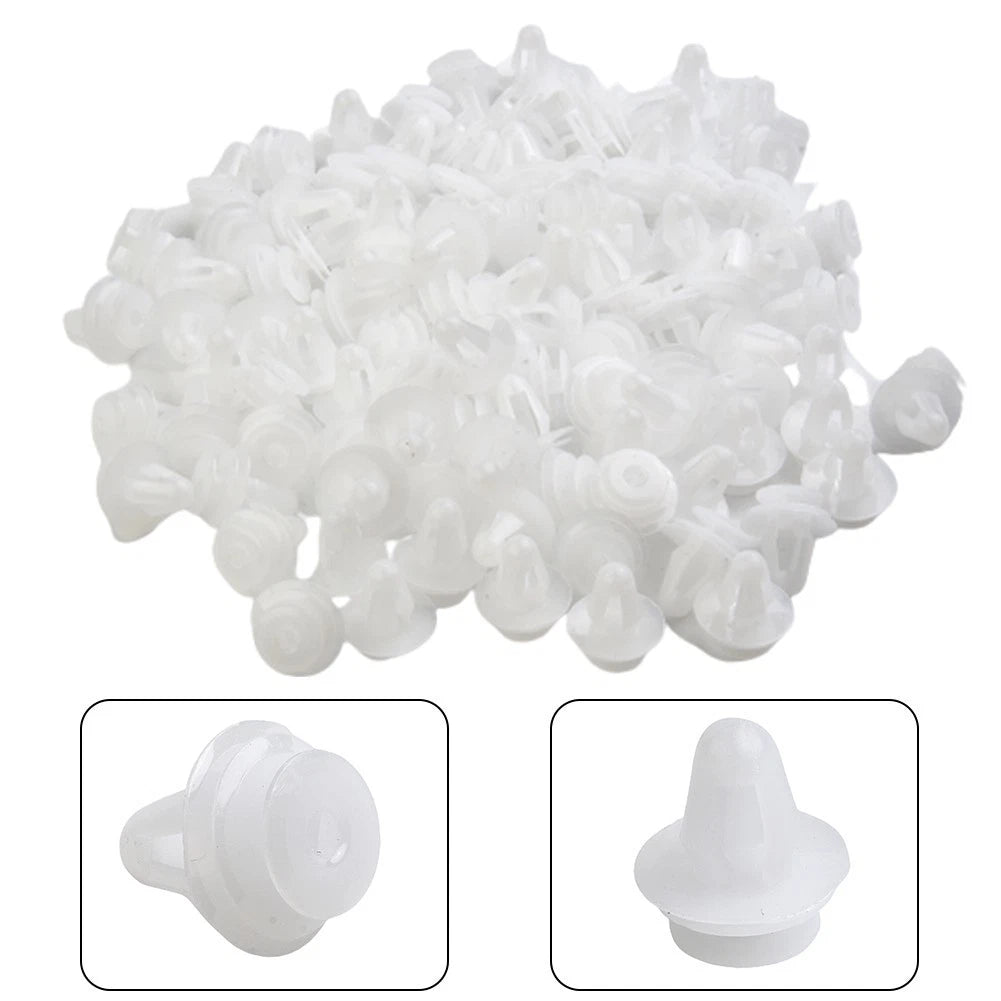 9mm Fixed Clip Car Bumper Rivets for Toyota (100 Pcs) White