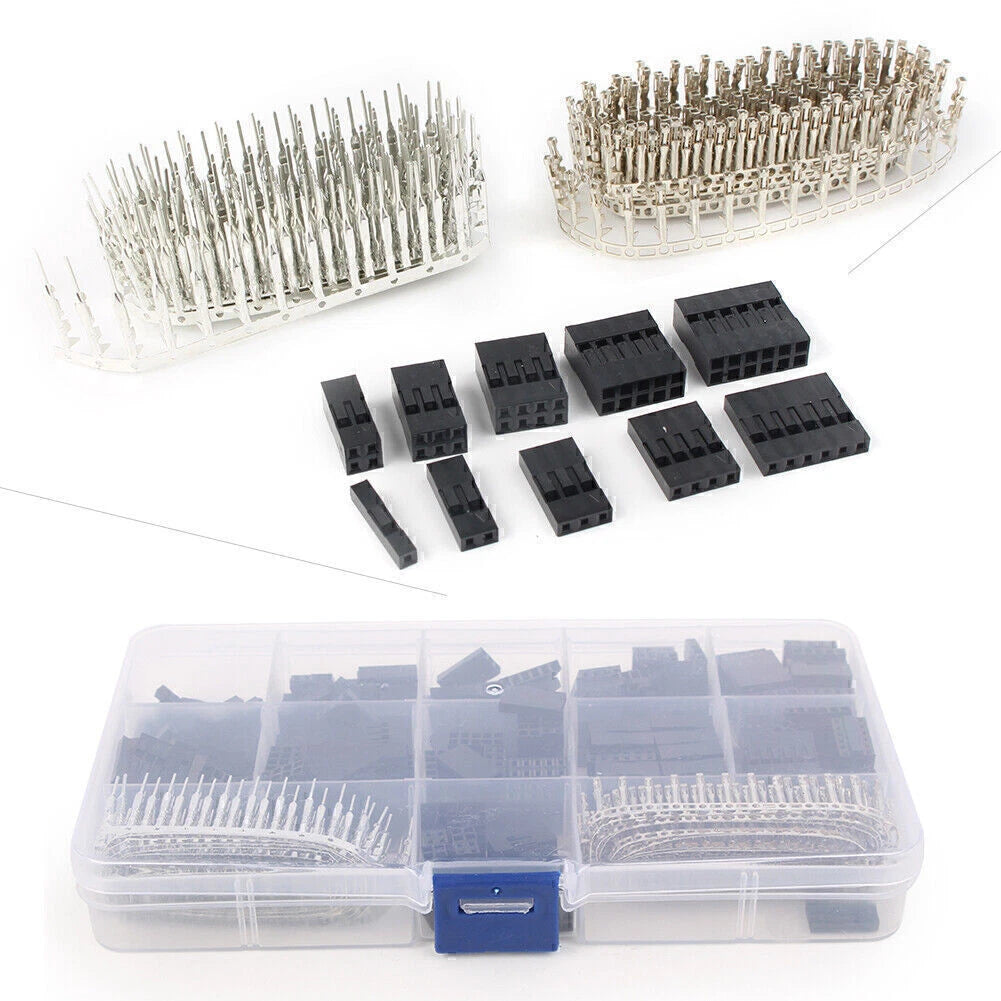 2X 2.54MM Male Female Wire Pin Header Connector Housing Kit + Case