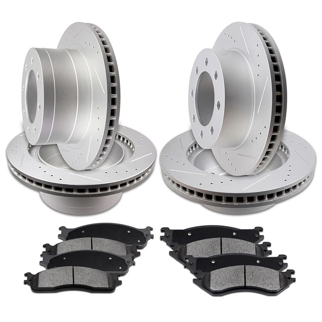Disc Brake Rotors & Ceramic Brake Pads Kit for Dodge Ram 2500 3500