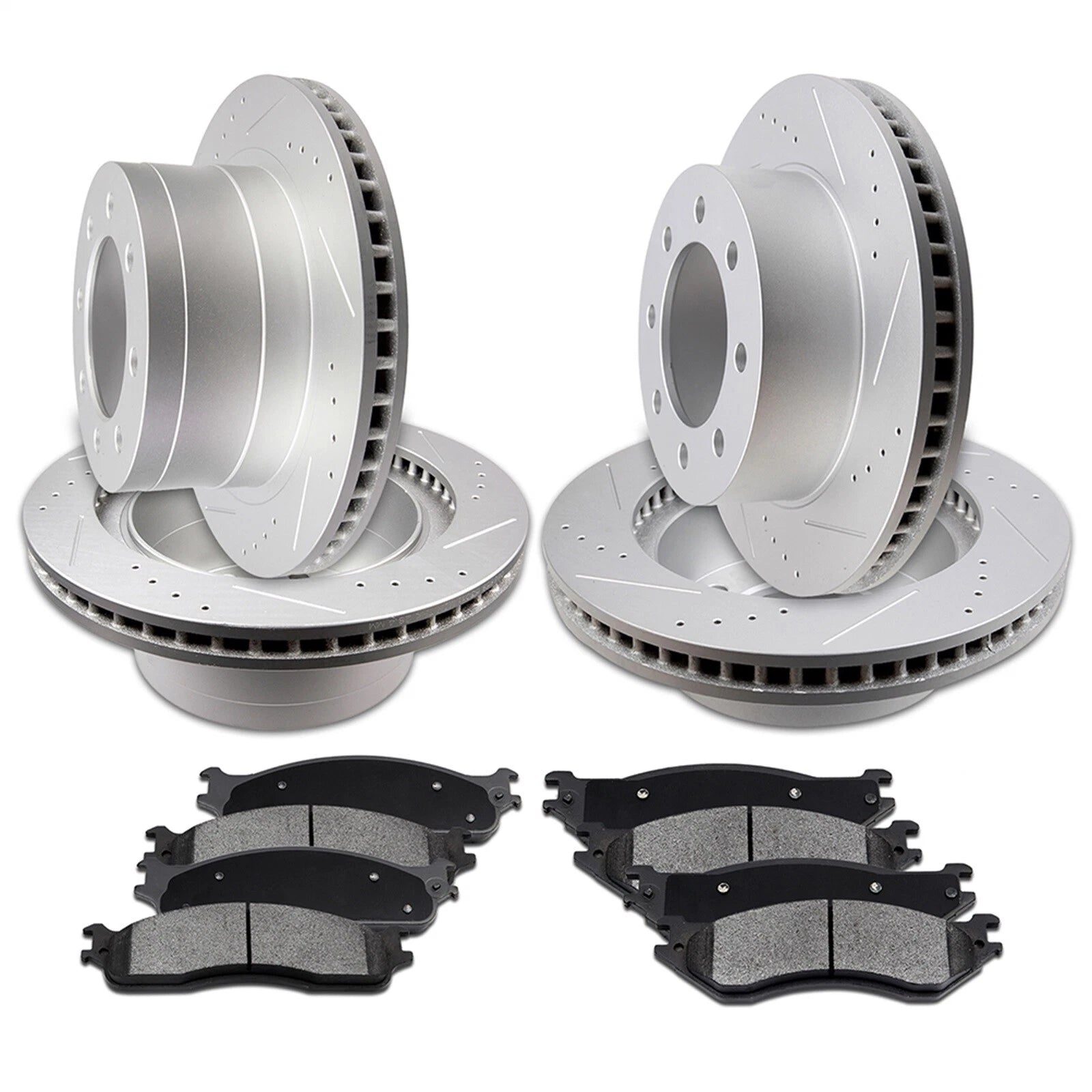 Disc Brake Rotors & Ceramic Brake Pads Kit for Dodge Ram 2500 3500