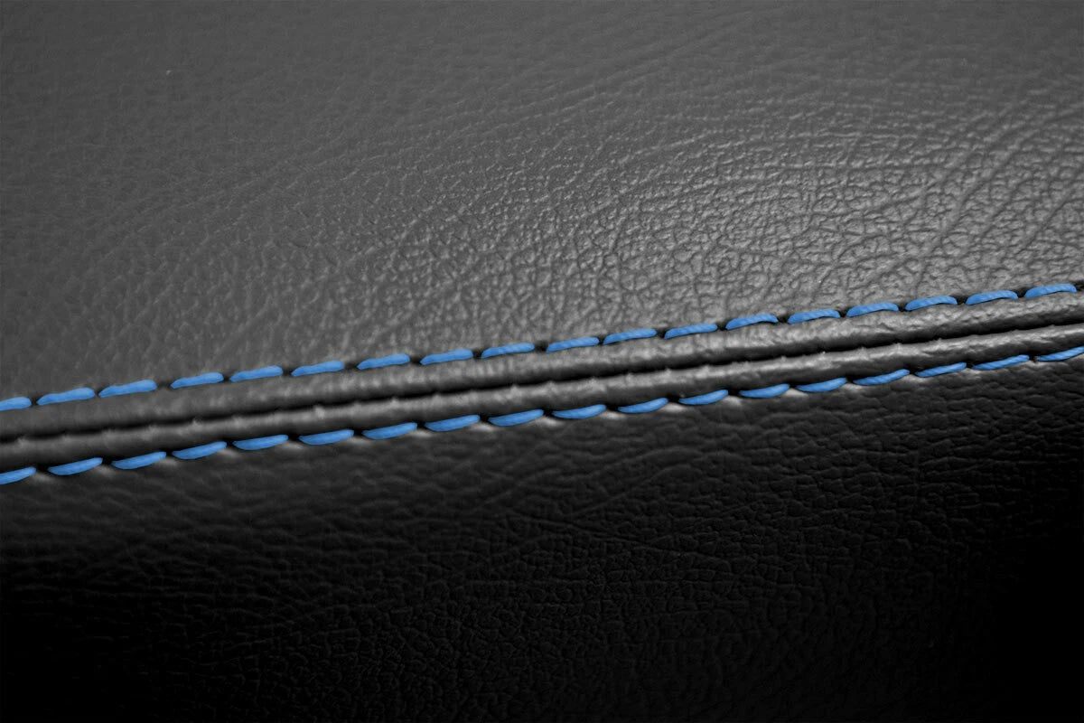 Leather Console Lid Armrest Cover for Volkswagen Atlas (2018–2021) Blue Stitch