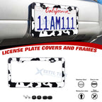 Cows Pattern Universal License Plate Frame for Stainless Steel (Weatherproof)