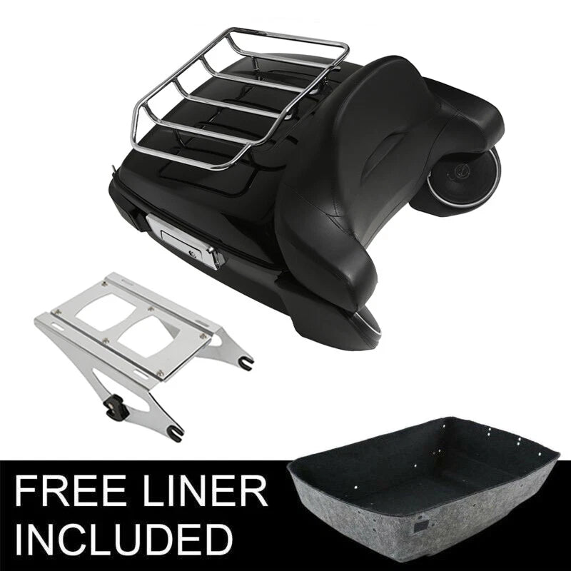LED Trunk Pad Rack Speakers Mount for Harley Street Glide (2014–2026)