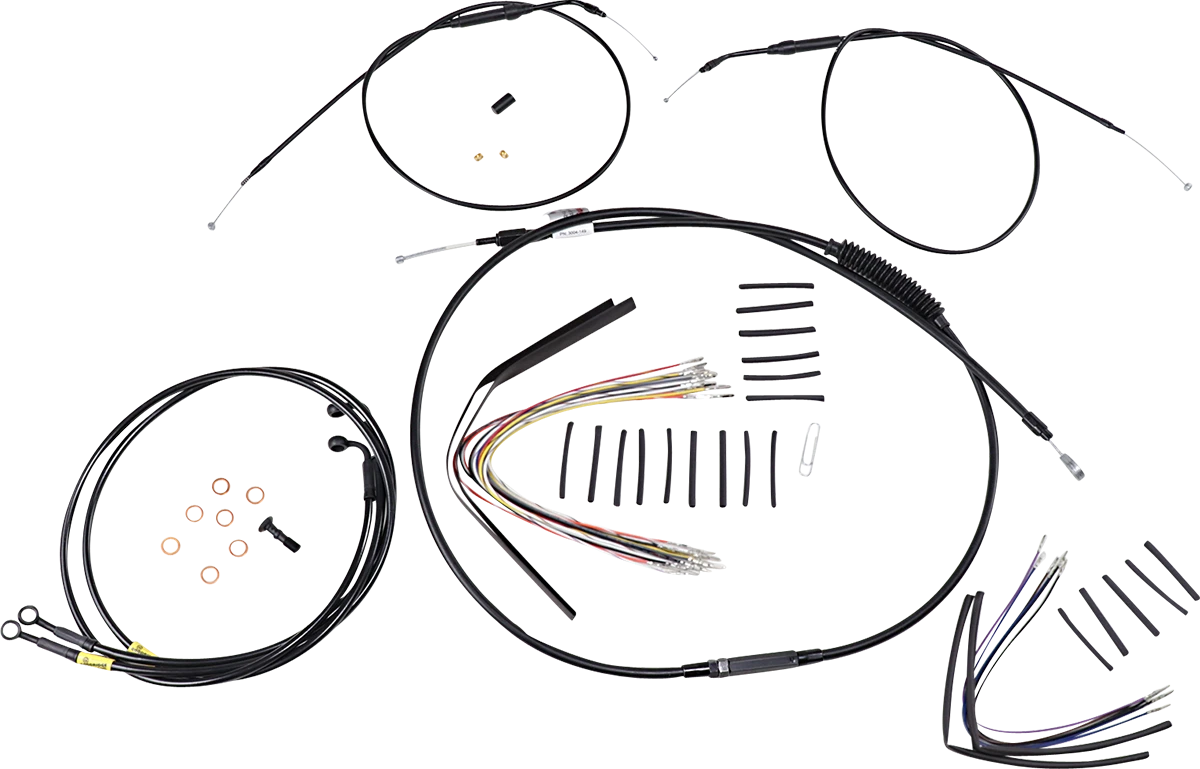 Burly Brand Jail Bar Cable Kit for Harley FXDF (2008–2011) - Black Vinyl