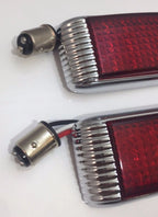 LED Tail Lights Flush Fit with Chrome Bezel and Gaskets for 1941 Ford