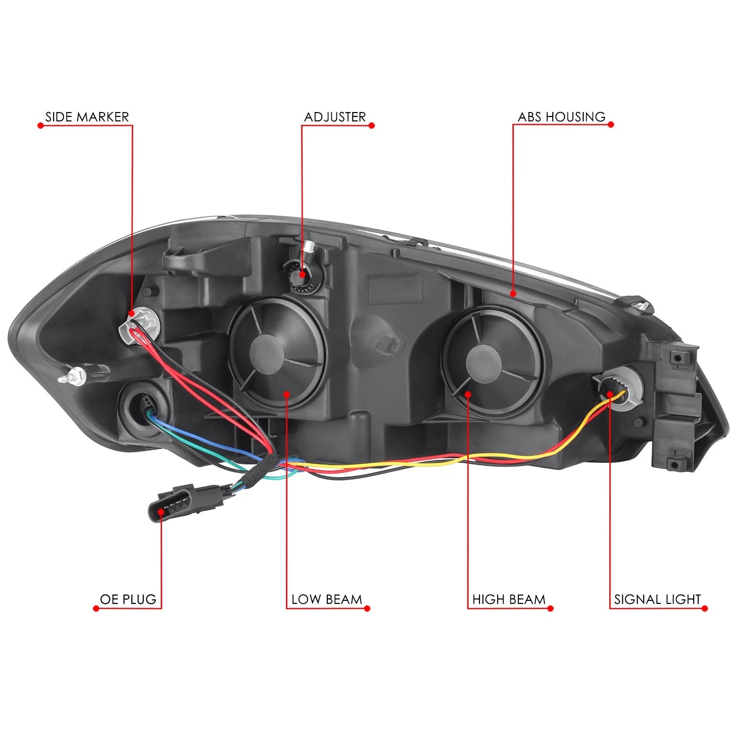 Chrome/Amber Reflector Halogen Headlights for Chevrolet Impala Monte Carlo (2006–2016)