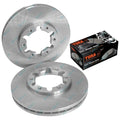 2 Front Disc Brake Rotors + Pads for Nissan GU Y61 Patrol 1997~16 Wagon Ute 4x4