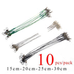 10pcs Fishing Line Leader Nylon-coated Stainless Steel with Snap & Swivel