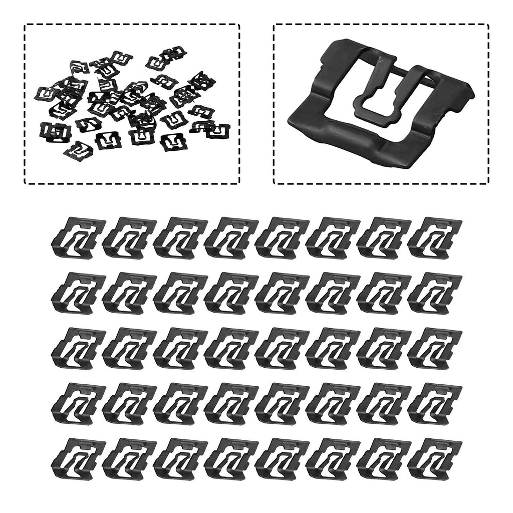 40pcs Stainless Steel Windshield Trim Molding Clips for Ford (1964–1993)