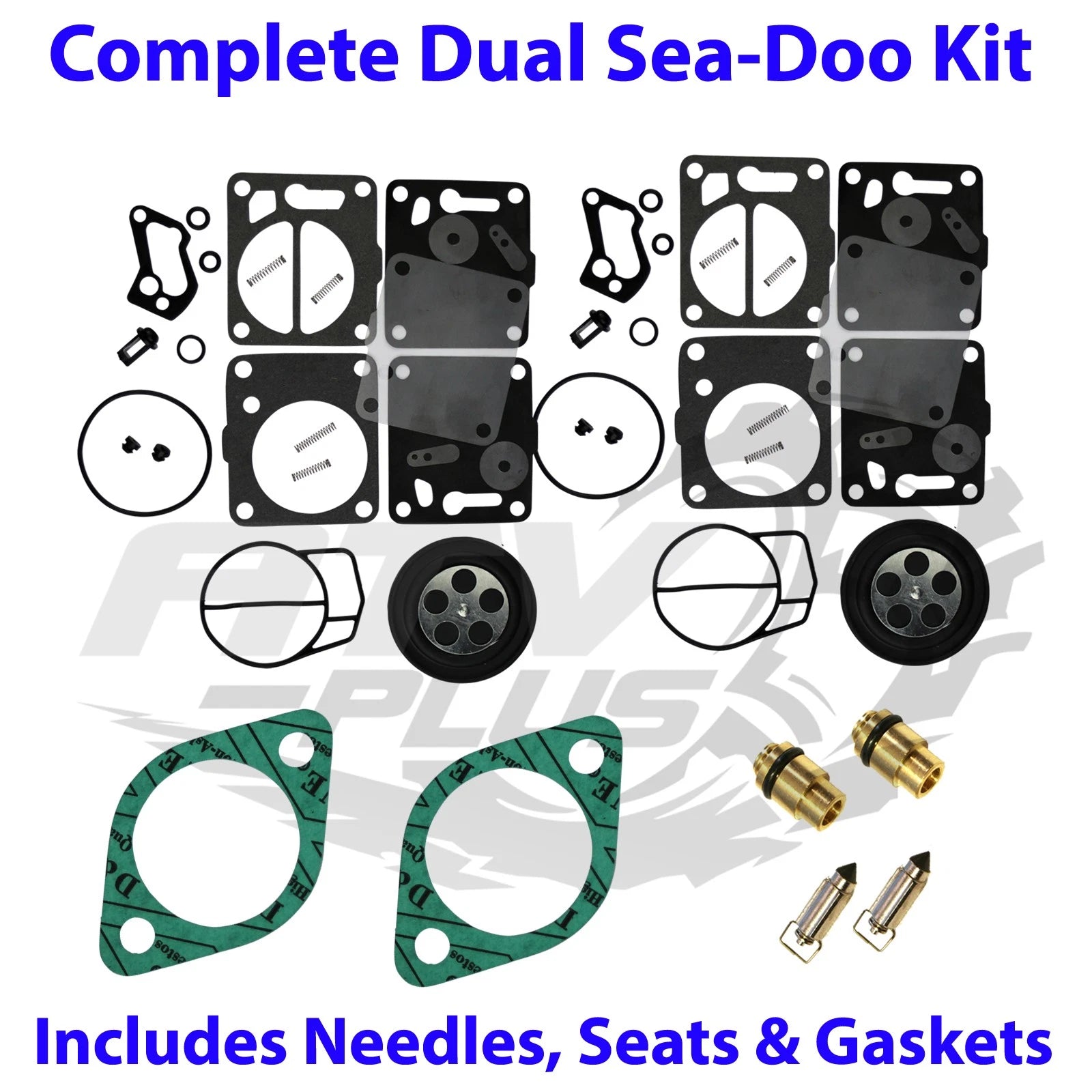 Dual Carb Rebuild Kit for Sea Doo XP 787 800 (1995–1997) - Needle Seat, Base Gaskets