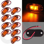 Set of 10 Amber Orange 12V LED Side Marker Indicators for Truck Trailer
