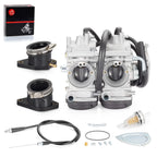 2x Carburetor Manifold+Throttle Cable for Yamaha Raptor 660 YFM660R (2001–2005)