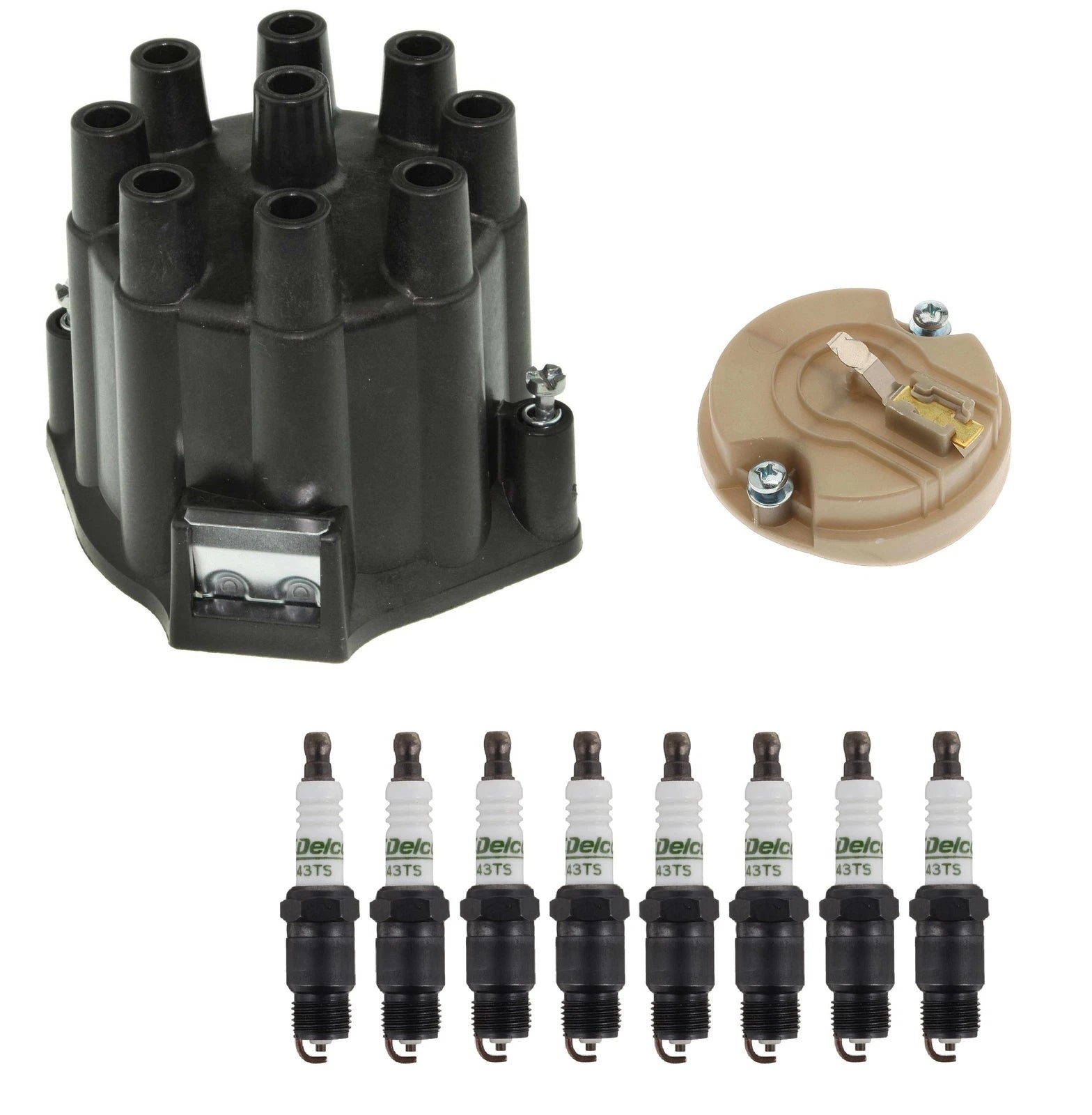 ACDelco Distributor Rotor Cap & Platinum Spark Plugs Kit for GMC Impala V8